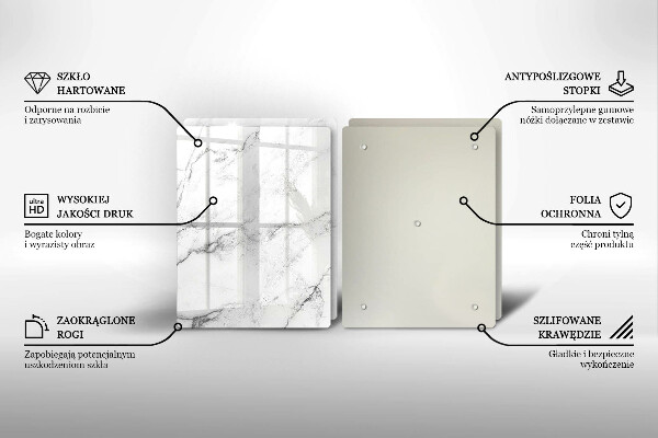 Glass chopping board Elegant marble texture