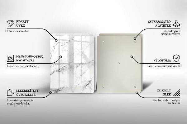 Glass chopping board Elegant marble texture