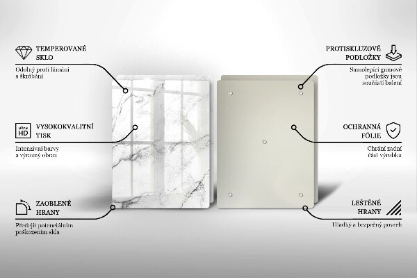 Glass chopping board Elegant marble texture