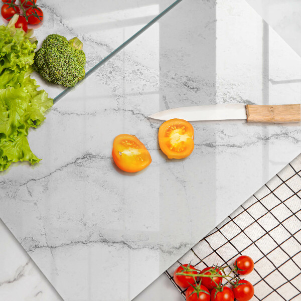 Glass chopping board Elegant marble texture