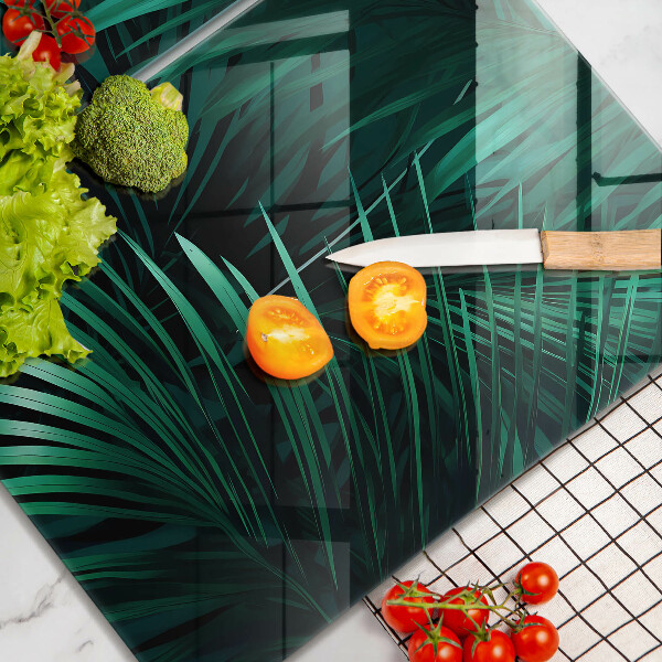 Glass chopping board Wild jungle leaves