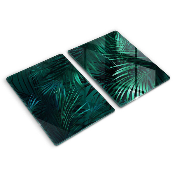 Glass chopping board Wild jungle leaves