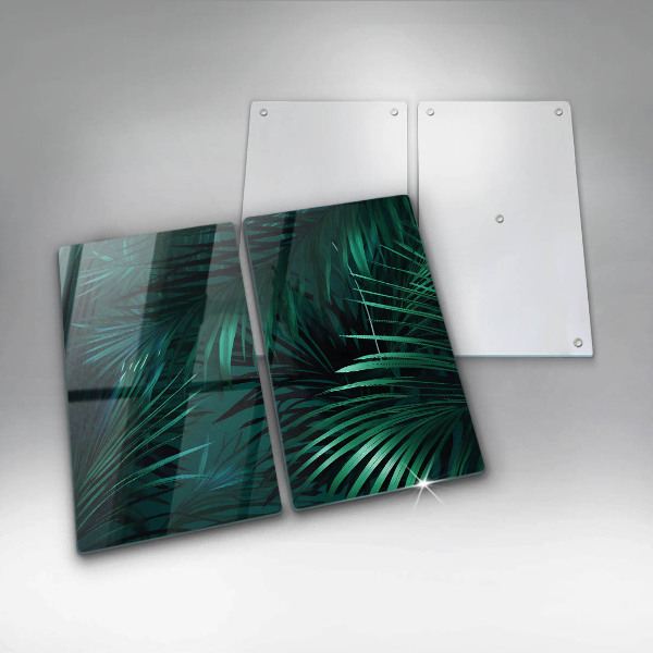 Glass chopping board Wild jungle leaves