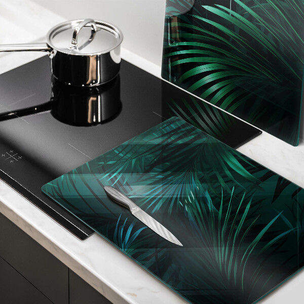 Glass chopping board Wild jungle leaves