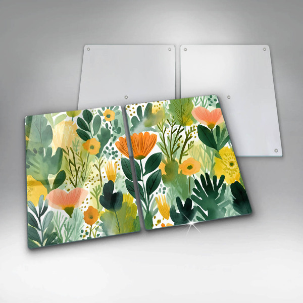 Glass chopping board Painted flowers