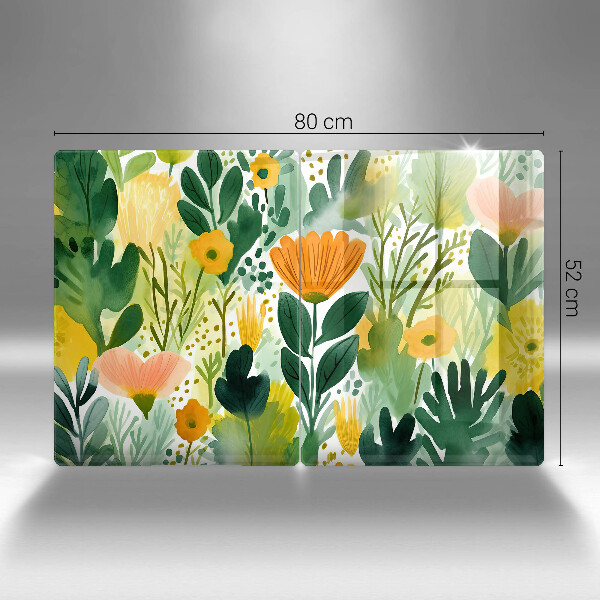 Glass chopping board Painted flowers