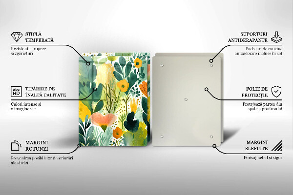 Glass chopping board Painted flowers