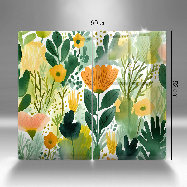 Glass chopping board Painted flowers