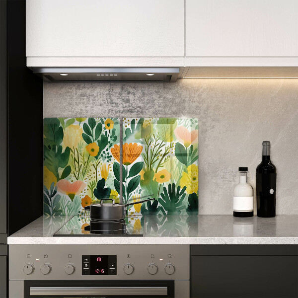 Glass chopping board Painted flowers