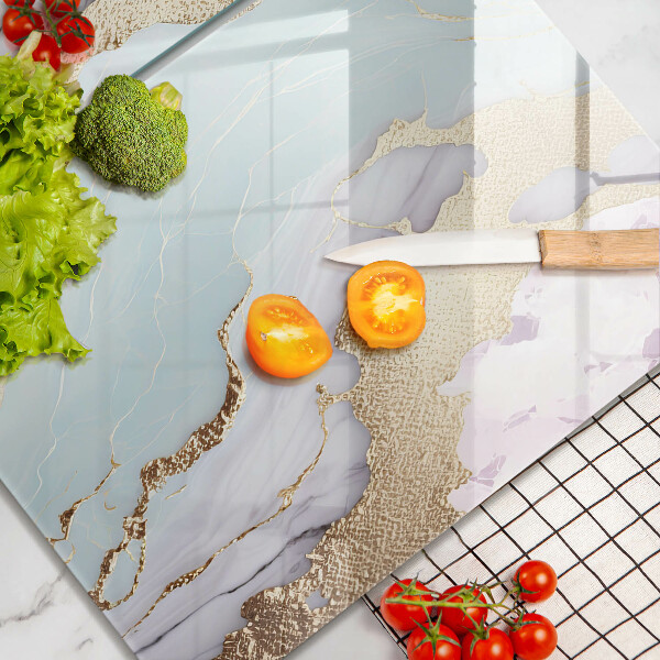 Glass chopping board Pastel marble