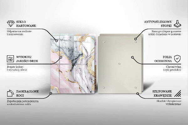 Glass chopping board Pastel marble