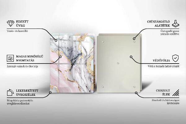 Glass chopping board Pastel marble