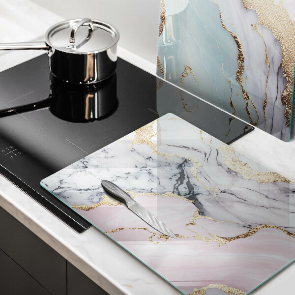 Glass chopping board Pastel marble