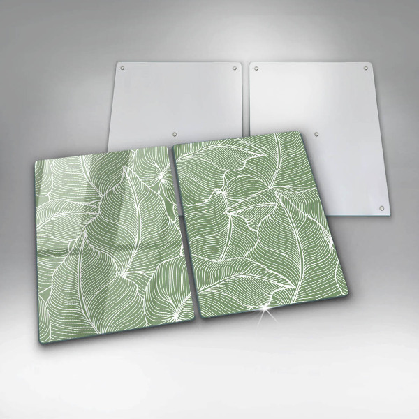 Glass chopping board Linear leaves