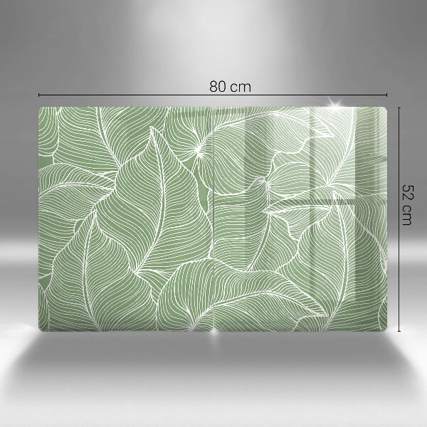 Glass chopping board Linear leaves