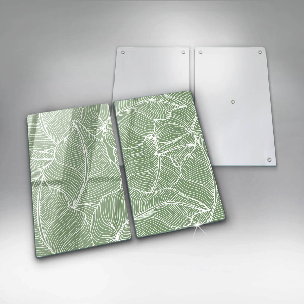 Glass chopping board Linear leaves