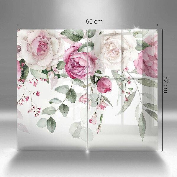 Glass chopping board Watercolor roses