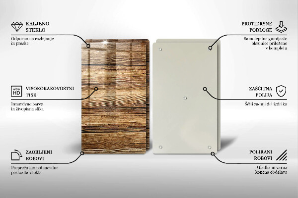 Glass chopping board Wood texture boards