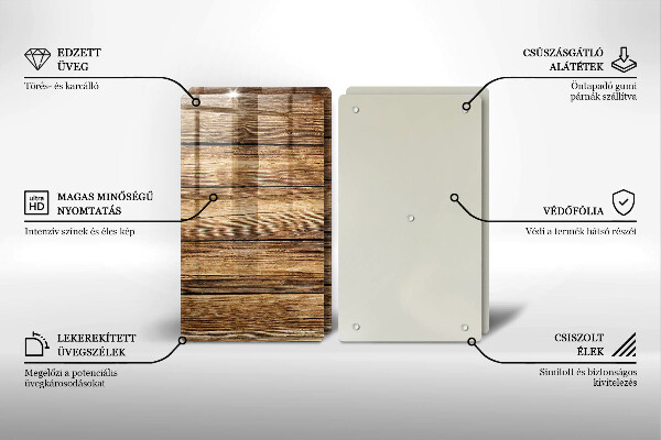 Glass chopping board Wood texture boards