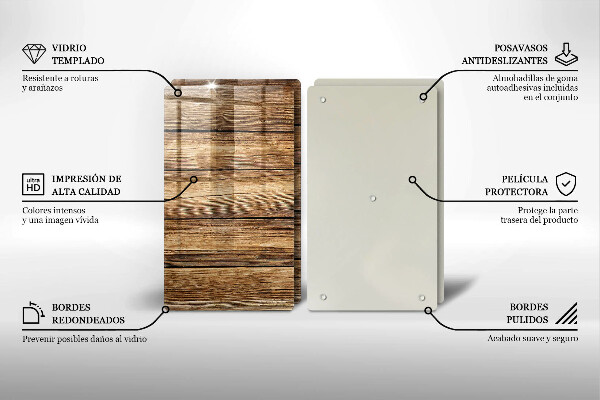 Glass chopping board Wood texture boards