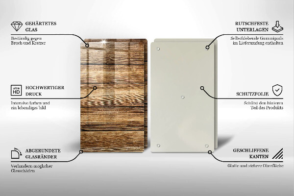 Glass chopping board Wood texture boards