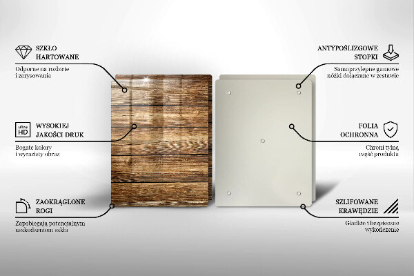 Glass chopping board Wood texture boards