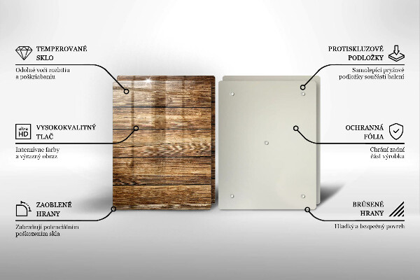 Glass chopping board Wood texture boards