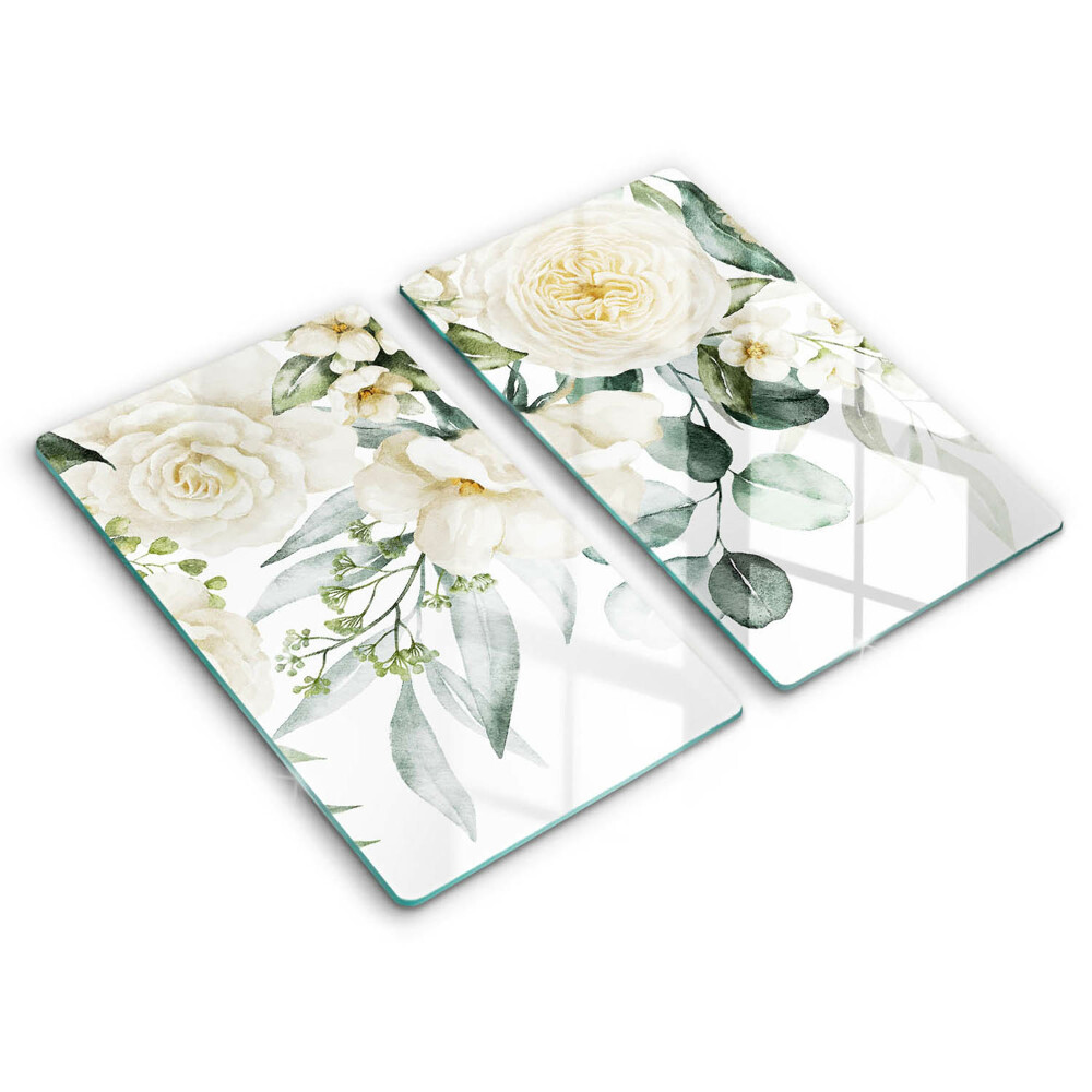 Glass chopping board Watercolor flowers