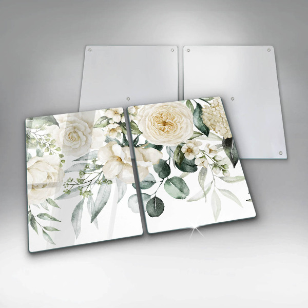 Glass chopping board Watercolor flowers