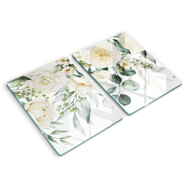 Glass chopping board Watercolor flowers