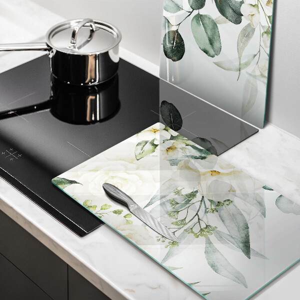 Glass chopping board Watercolor flowers
