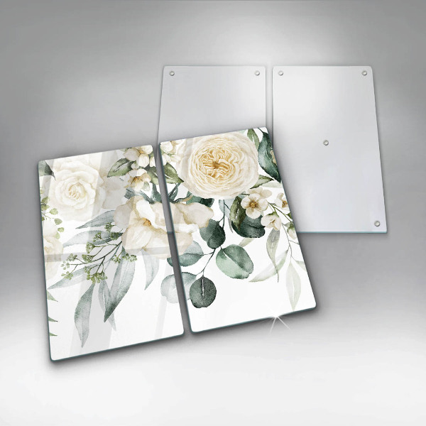 Glass chopping board Watercolor flowers