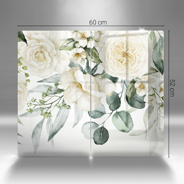 Glass chopping board Watercolor flowers