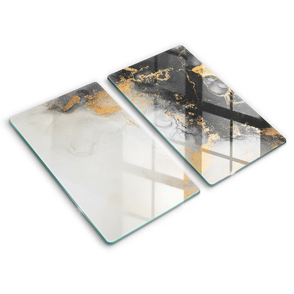 Glass chopping board Abstraction with gold