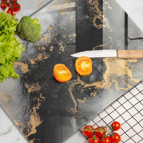 Glass chopping board Abstraction with gold