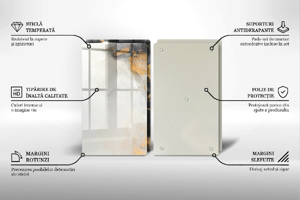 Glass chopping board Abstraction with gold