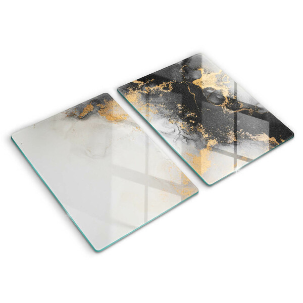 Glass chopping board Abstraction with gold