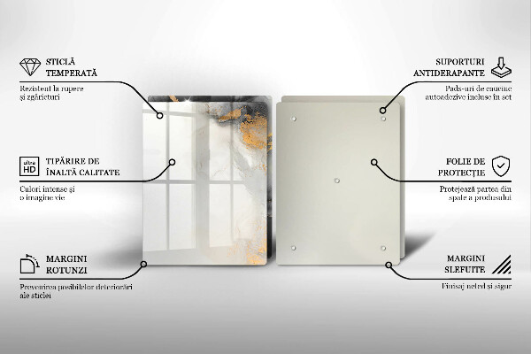 Glass chopping board Abstraction with gold