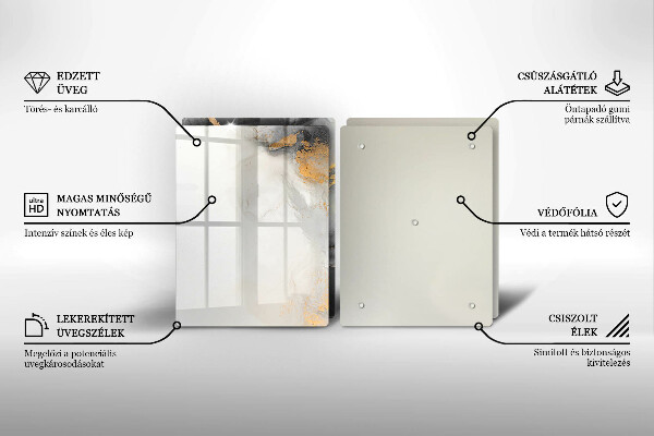 Glass chopping board Abstraction with gold