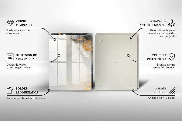 Glass chopping board Abstraction with gold