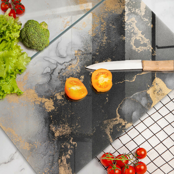 Glass chopping board Abstraction with gold
