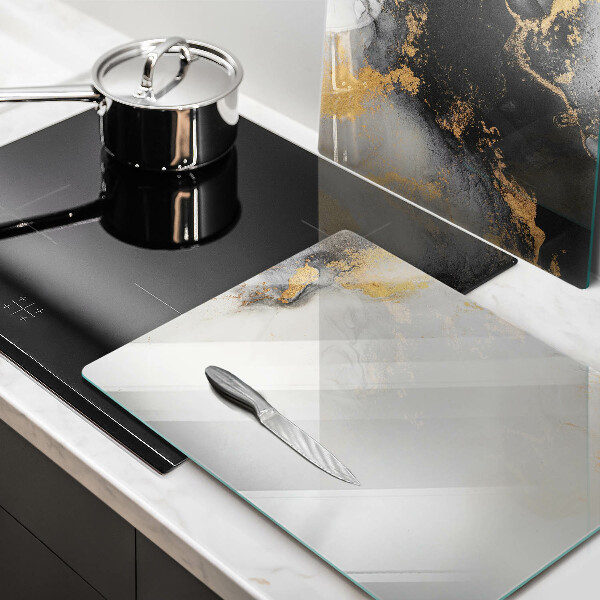 Glass chopping board Abstraction with gold