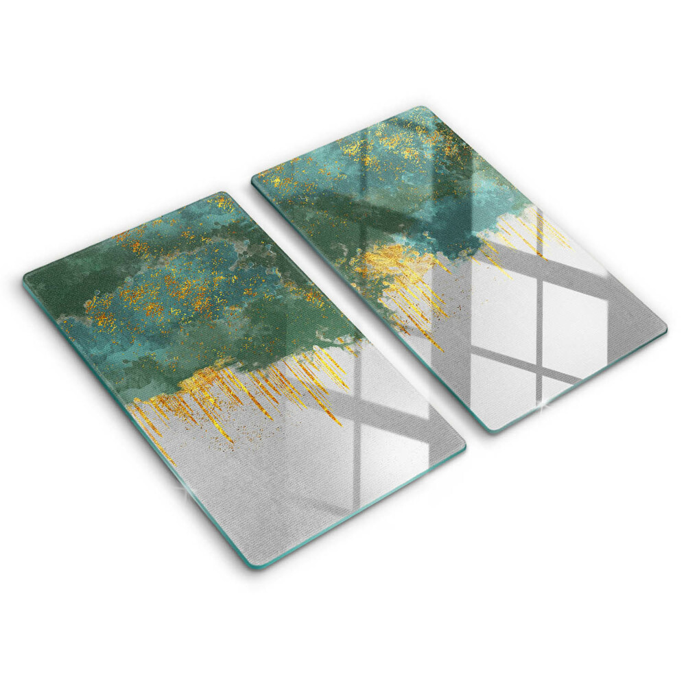 Glass chopping board Abstraction with gold