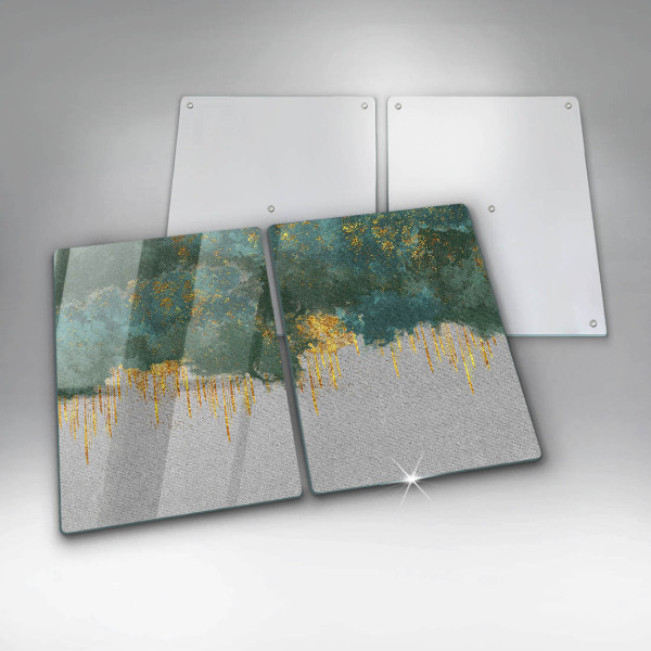 Glass chopping board Abstraction with gold