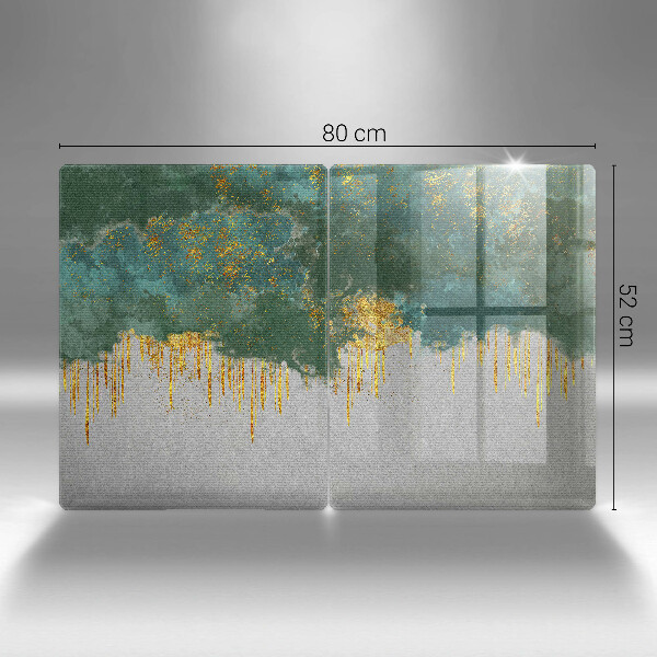 Glass chopping board Abstraction with gold