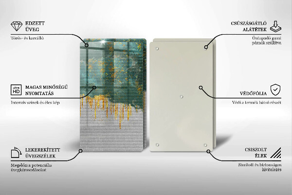 Glass chopping board Abstraction with gold