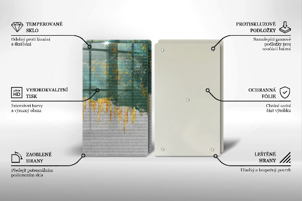 Glass chopping board Abstraction with gold