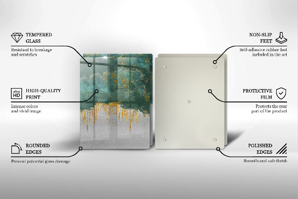 Glass chopping board Abstraction with gold