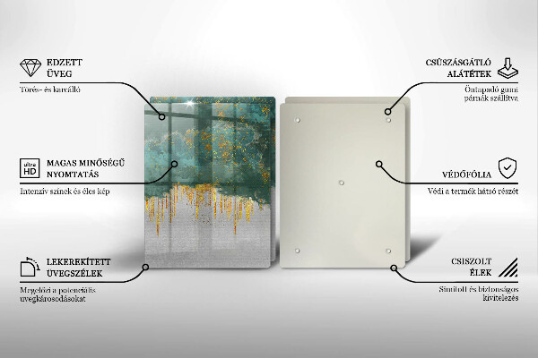 Glass chopping board Abstraction with gold