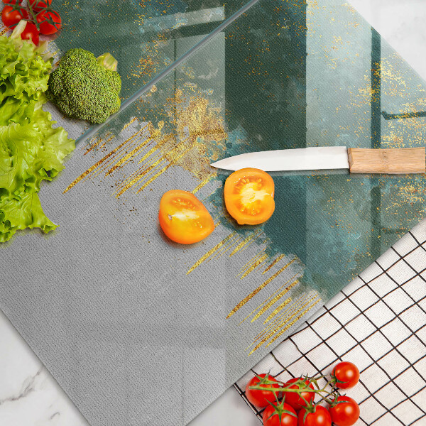 Glass chopping board Abstraction with gold